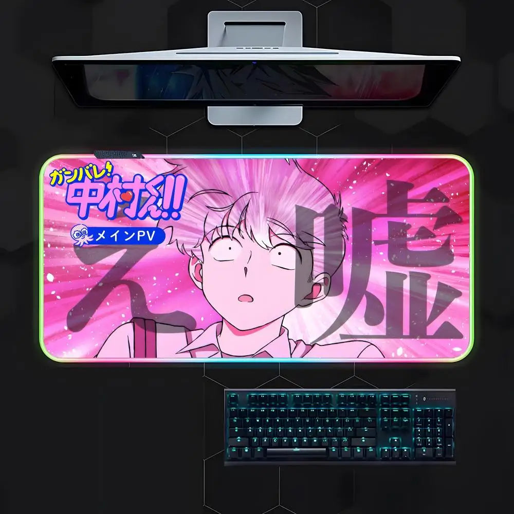 Go For It, Nakamura-kun Mouse Pad Gamer Luminescence Led Mouse Pad Gaming Table Rgb Deskmat Keyboard Pc Mousepad