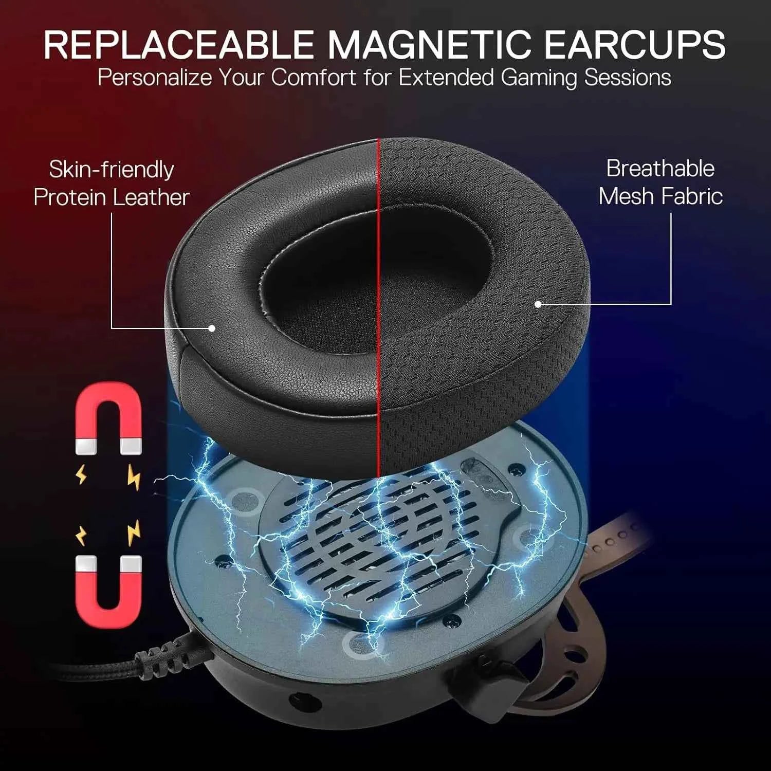 Redragon H730 USB Wired Gaming 53mm Drivers, 360° Spatial Sound, Detachable Noise-Canceling Microphone Headset