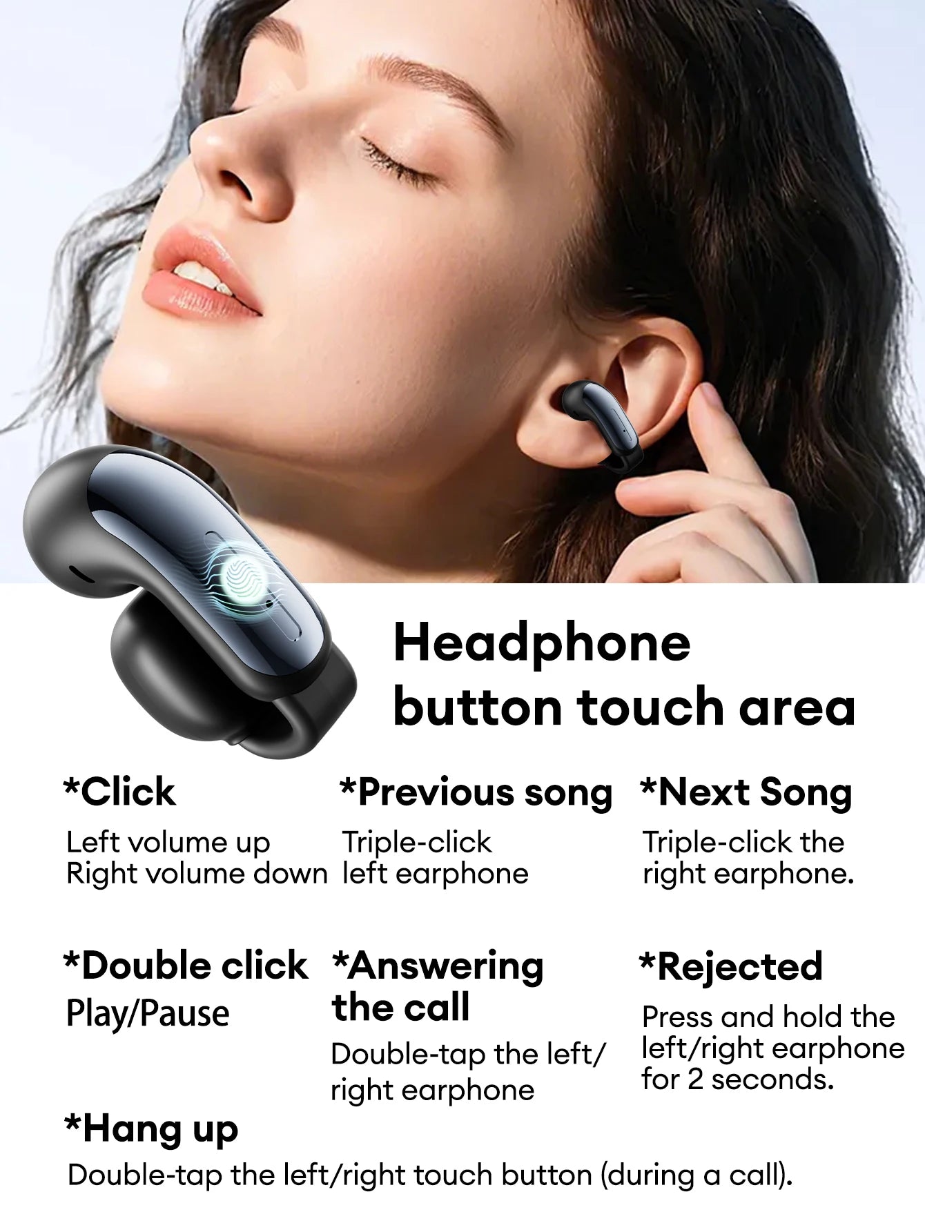 Lenovo LES-108 Bone Conduction TWS Ear Clips Earphones Wireless Bluetooth V6.0 Earbuds Sports Headphones Al Call Noise Reduction