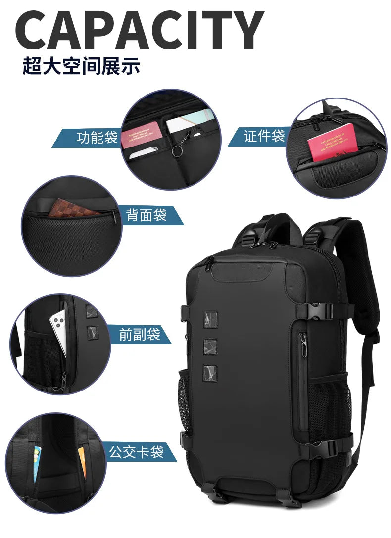 OZUKO Men Backpack Large Capacity 16 inch Laptop Backpacks USB Charging Teenager Schoolbag Male Waterproof Travel Bag Mochilas