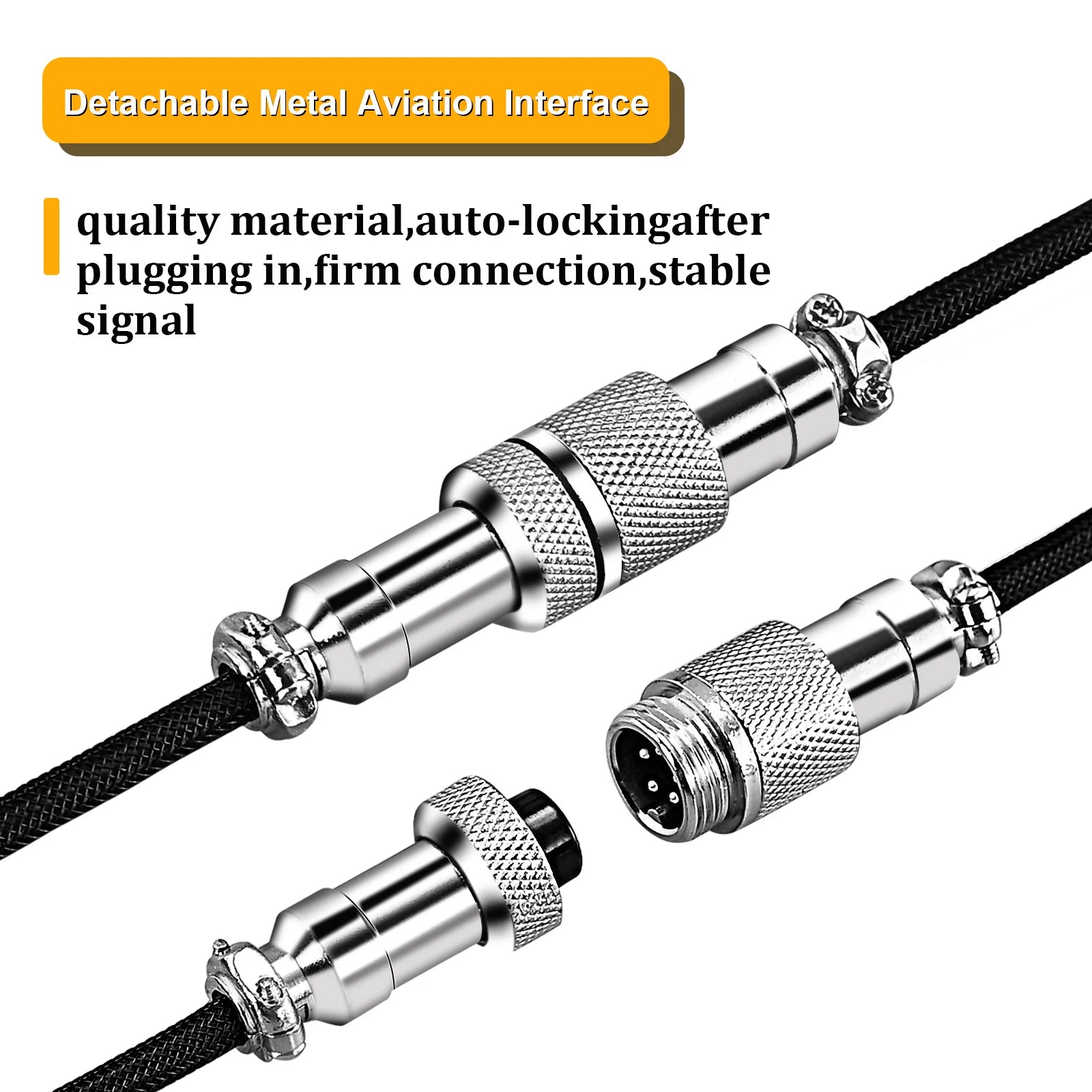 USB Type C Mechanical Keyboard Coiled Cable Hardware Linker Usb GX16 Aviation Mechanical Cable Spiral Gaming Usb Keyboard Cable