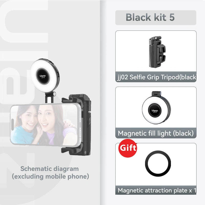 Ulanzi JJ02 Wireless Selfie Tripod With Bluetooth Remote Control Portable Foldable Monopod For Smart Phone Booster Handle Grip