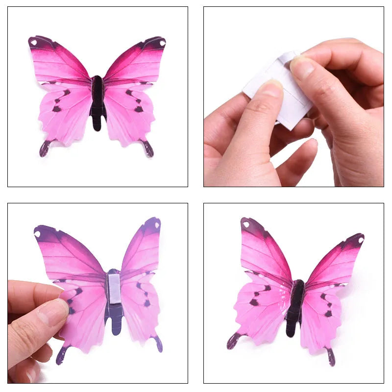 12pcs Luminous 3D Butterfly Wall Sticker for Kids Bedroom Home Living Room Fridge Wall Decal Glow in Dark Wallpaper Decoration