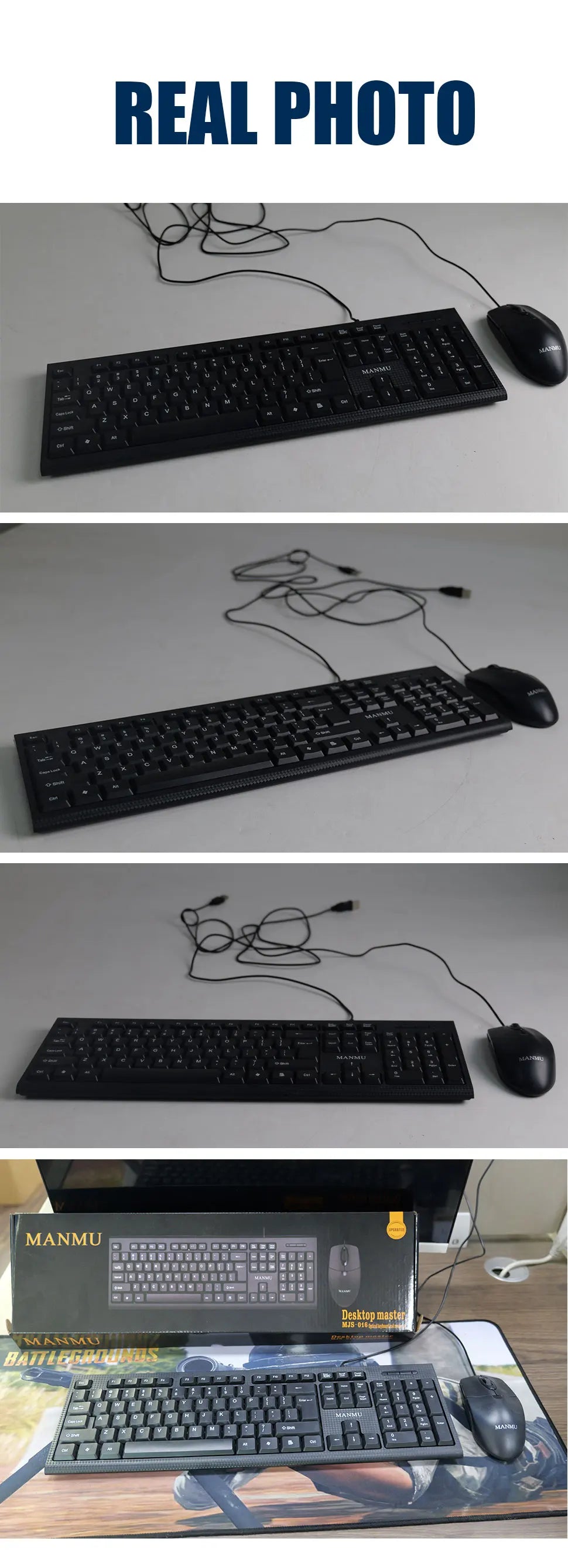 MANMU Office Keyboard And Mouse Combo Set Gaming Wired Mouse For Computer