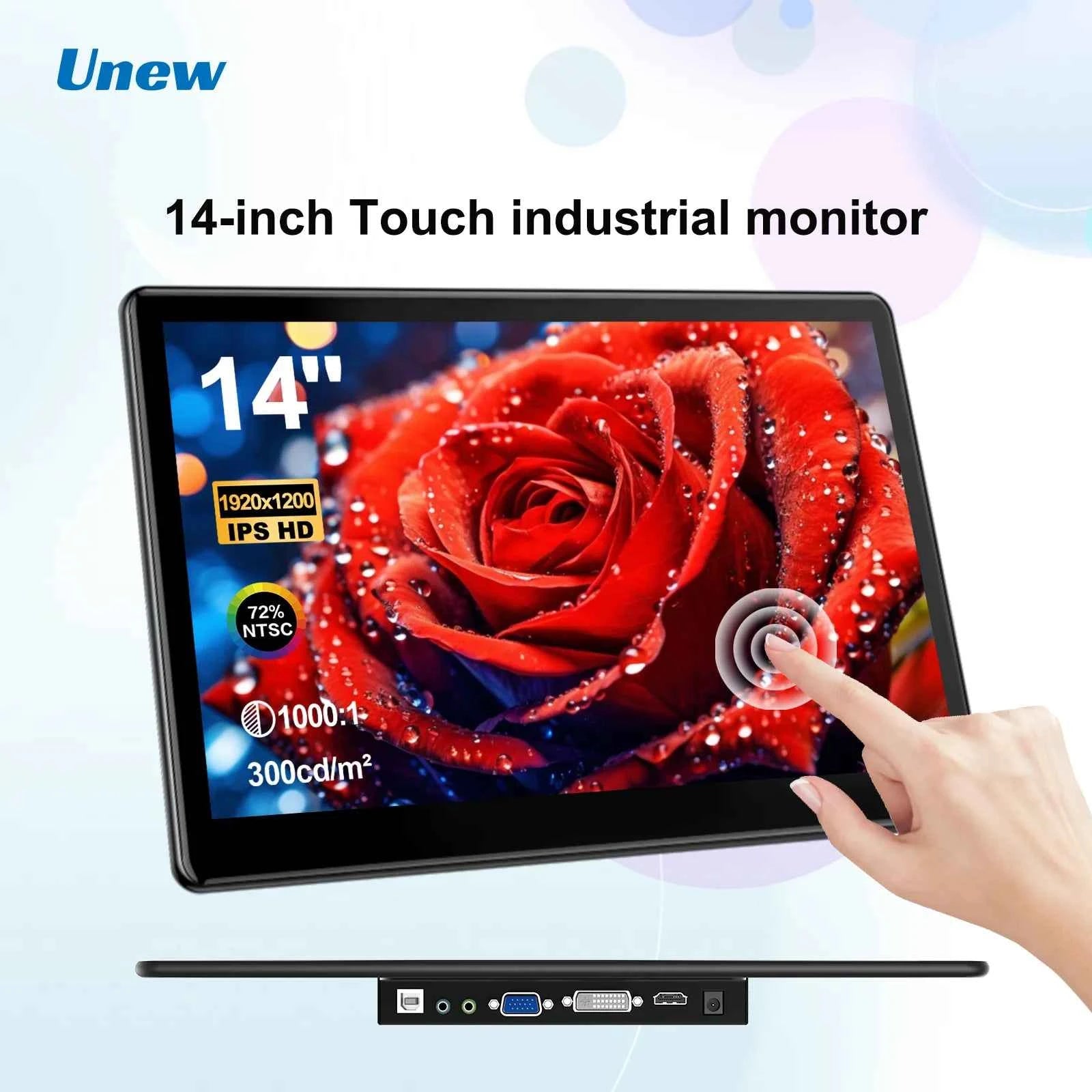 14 inch Portable Monitor Touch Screen with 1920X1200 IPS Office Computer Second Display for Laptop Phone CCTV DIY Car Syteam
