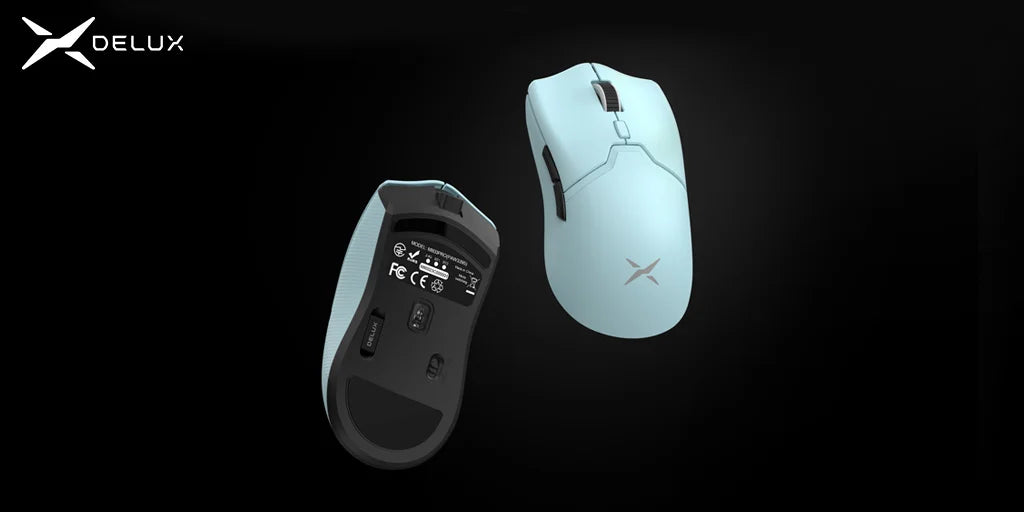 Delux M800PRO Gaming Mouse Wireless Tri-Mode Connection PAW3395 26000DPI 6 Programmable Buttons Macro Colorful Mice for PC Gamer