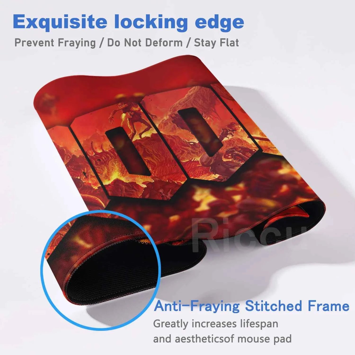 PC accessories 400x900mm Desk Mat Popular games D-Doom Mousepad Large Gaming Mouse Pad LockEdge Computer Keyboard Table DeskMat