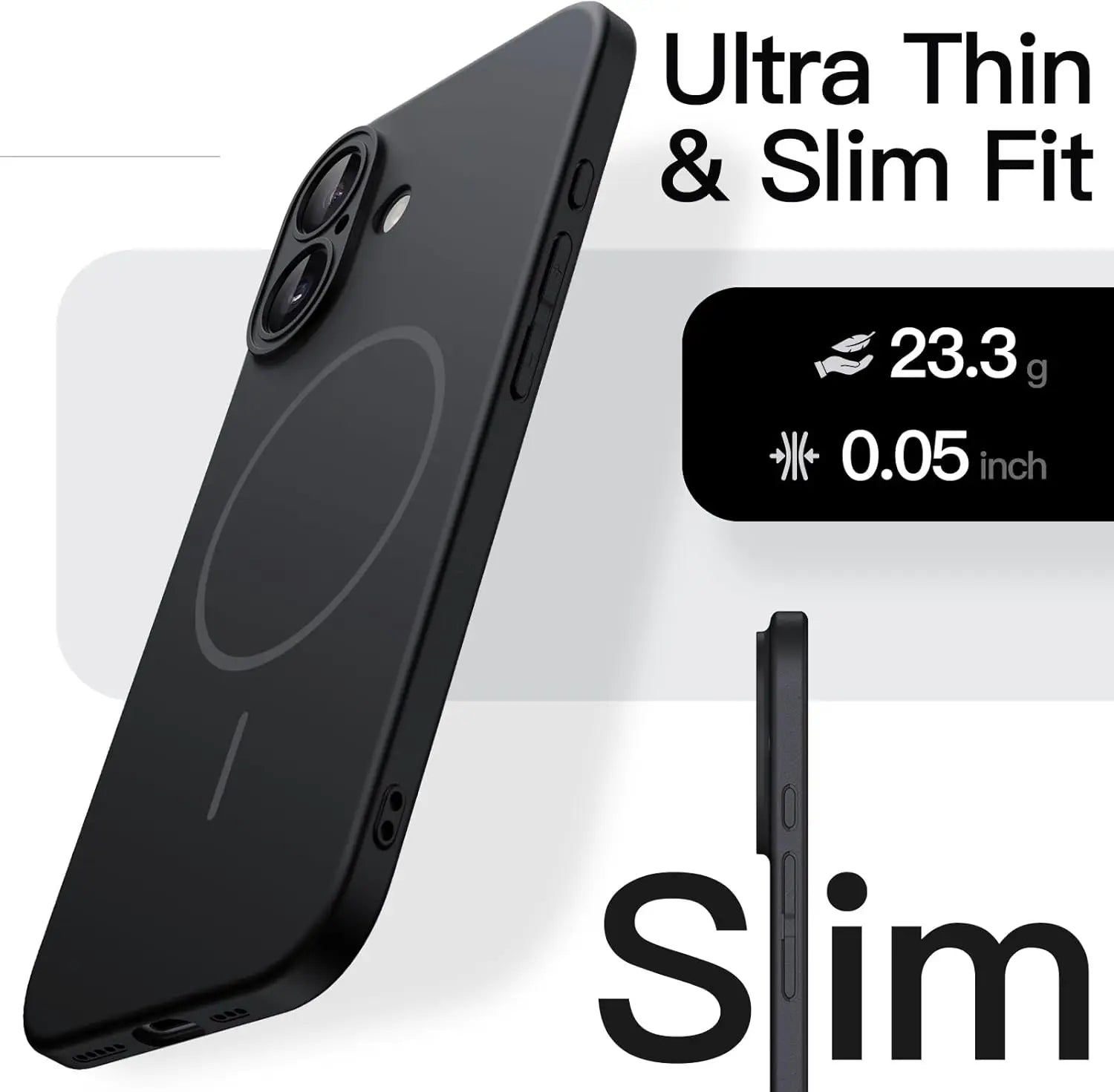 Ultra-Slim Magnetic Case for iPhone 16 6.1-Inch, Compatible with MagSafe, Full Camera Protection, Matte Finish