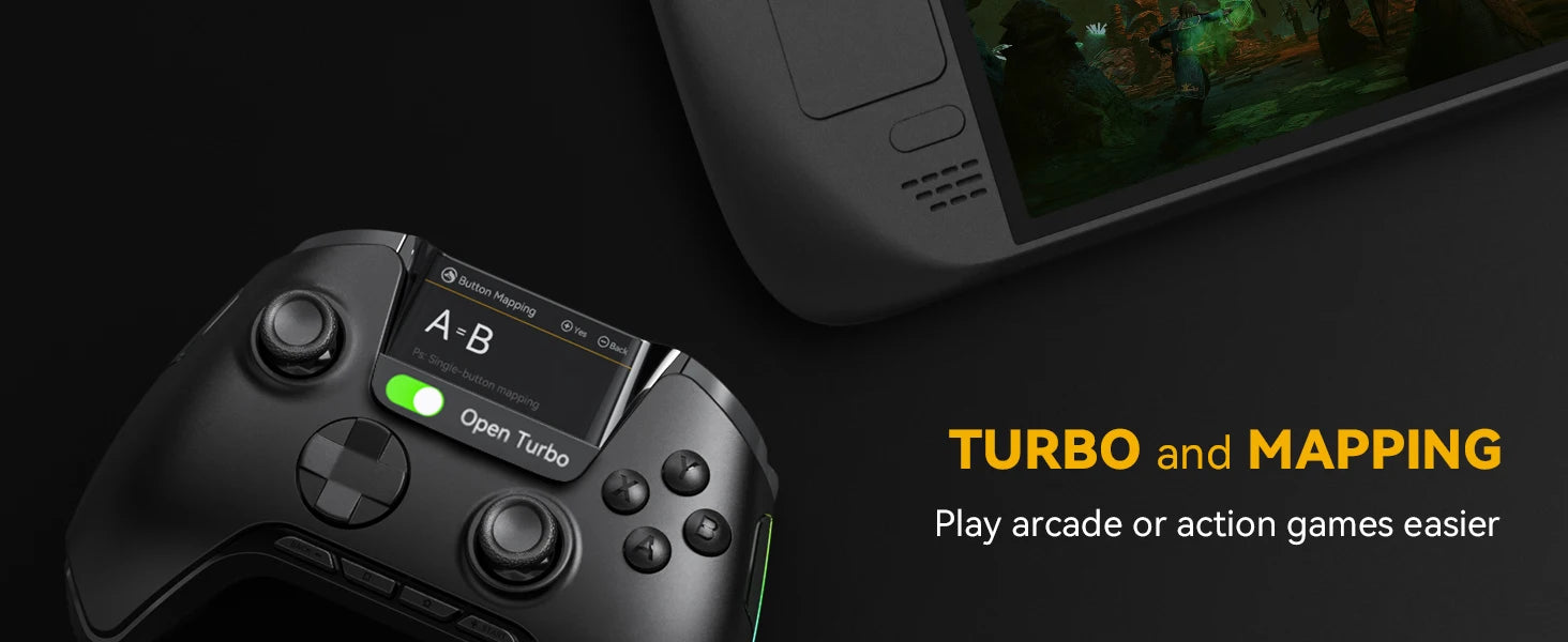 Mamba One V2 Screen Interactive Wireless Gaming Controller for iOS/Android/Switch/PC  Hall Effect,1800mAh with Charging Dock