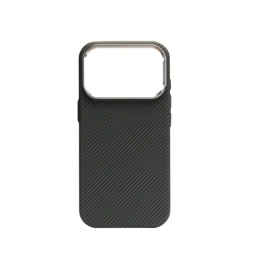 Suitable for iPhone 17 Pro Kevlar Pattern Phone Case, Carbon Fiber 16 Metal Lens, 17e Magnetic Protective Cover