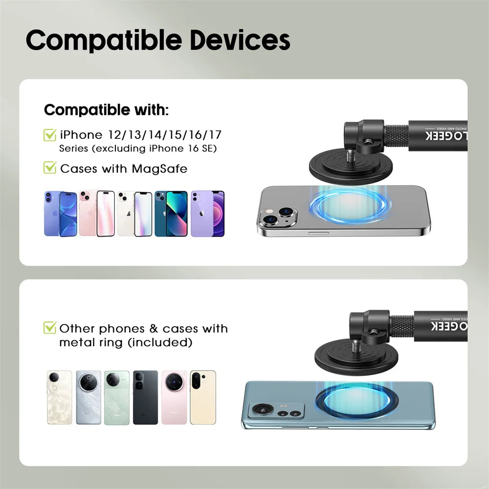 Golf BallHead Mobile Phone Magnetic Stand Outdoor Swing Fishing Insertion Photography Selfie Stick Hand Tools for Magsafe iPhone
