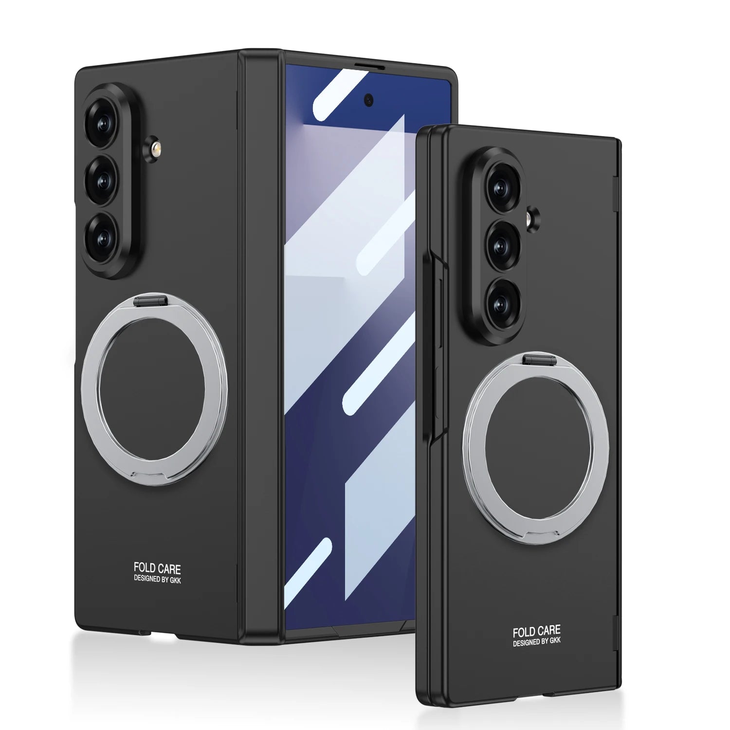 Magsafe Rotating Bracket Case For Samsung Galaxy Z Fold 7 Skin-feel Matte With Glass Film ZFold7 Magnetic Hinge Protective Cover