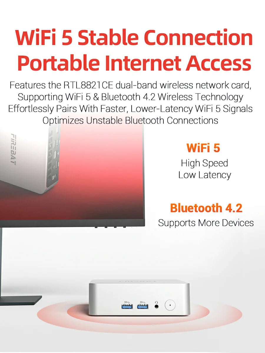 FIREBAT R2 Mini PC AMD Ryzen5 3500U DDR4 16GB RAM M.2 PCIe 512GB SSD WiFi5 BT4.2 1000M Lan Portable Windows11 Desktop Computer