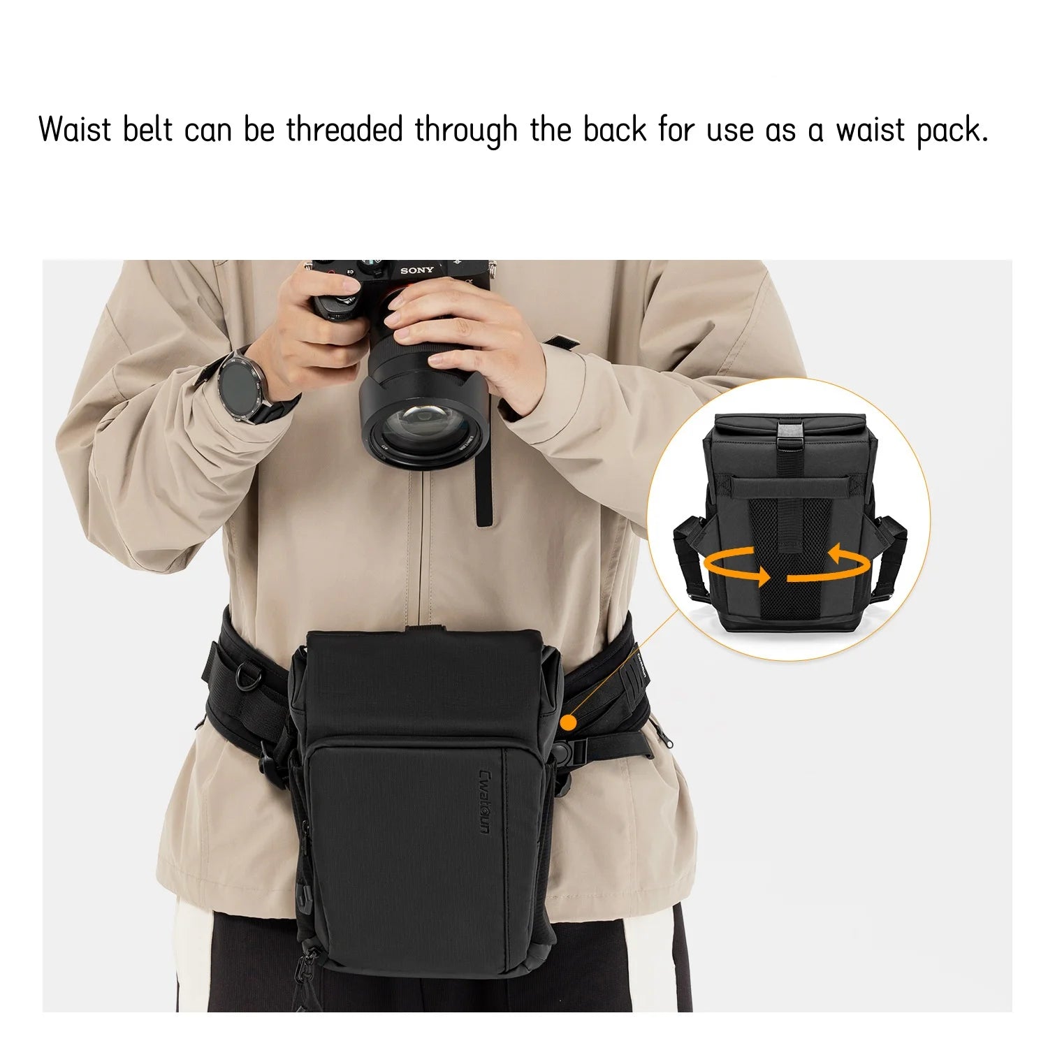 Waterproof Camera Chest Pack Sling Bag – DSLR/SLR/Mirrorless Camera Waist & Shoulder Bag for Photography Travel & Outdoor Use