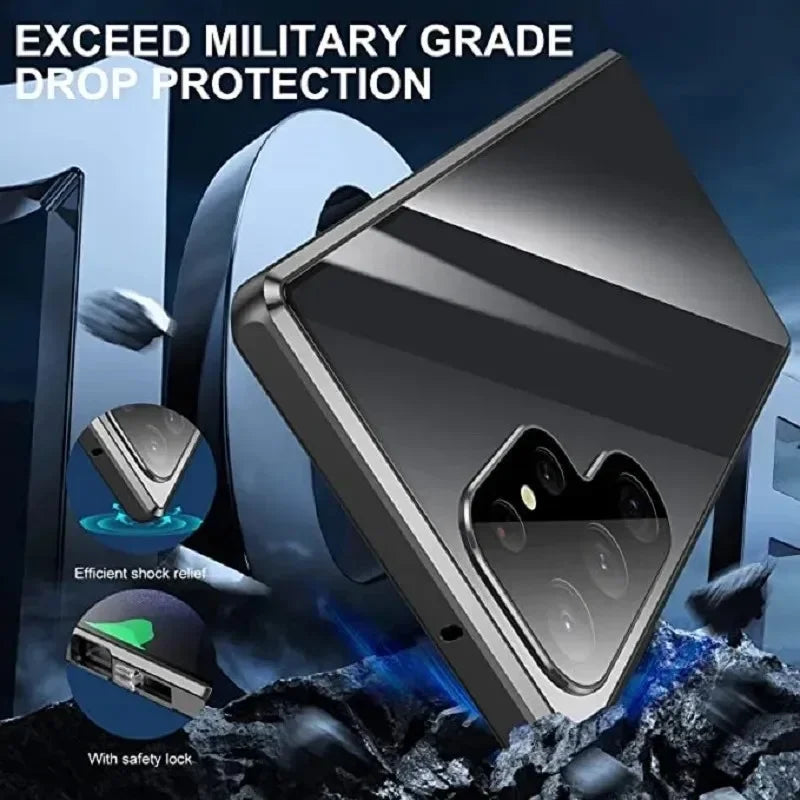 360 ° Full Protection Metal Magnetic Case For Magsafe Samsung Galaxy S26 S25 S24 S23 S22 Ultra Plus Double Sided Snap Lock Cover