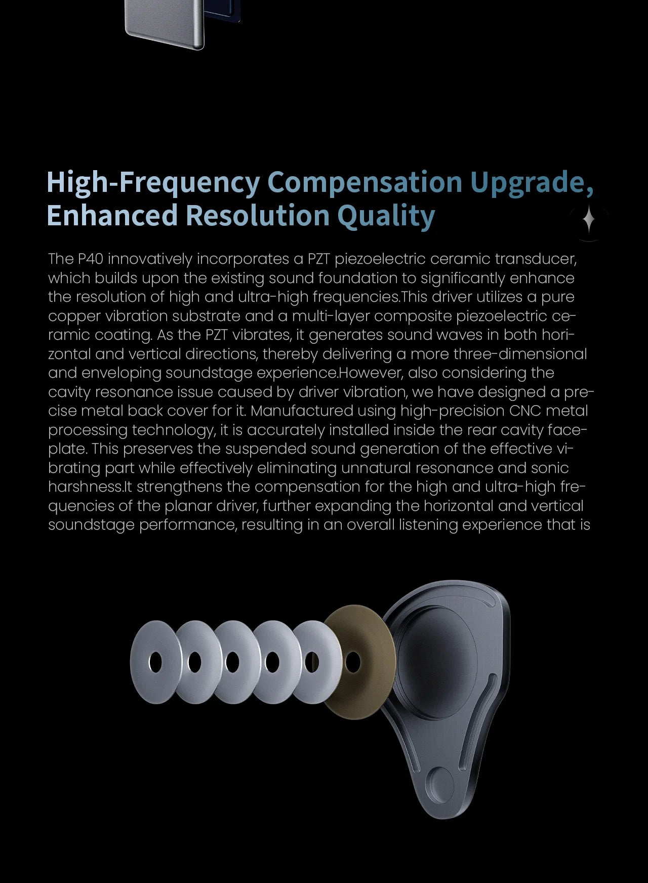 EPZ P40 PZT Ceramic In-Ear Hi-Fi Monitoring Headphones 2DD+1Planar Hybrid Drivers 3.5/4.4 Replaceable Copper Silver-Plated Cable