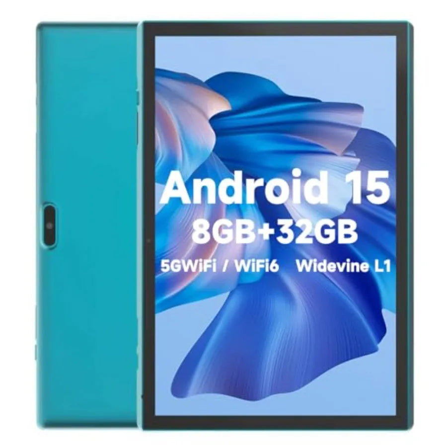 10-inch Android 15 Tablet for Work and Entertainment IPS Display Black 8GB DDR4 RAM + 32GB ROM with 1TB Expandable Storage 6000