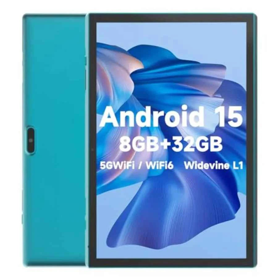 10-inch Android 15 Tablet for Work and Entertainment IPS Display Black 8GB DDR4 RAM + 32GB ROM with 1TB Expandable Storage 6000