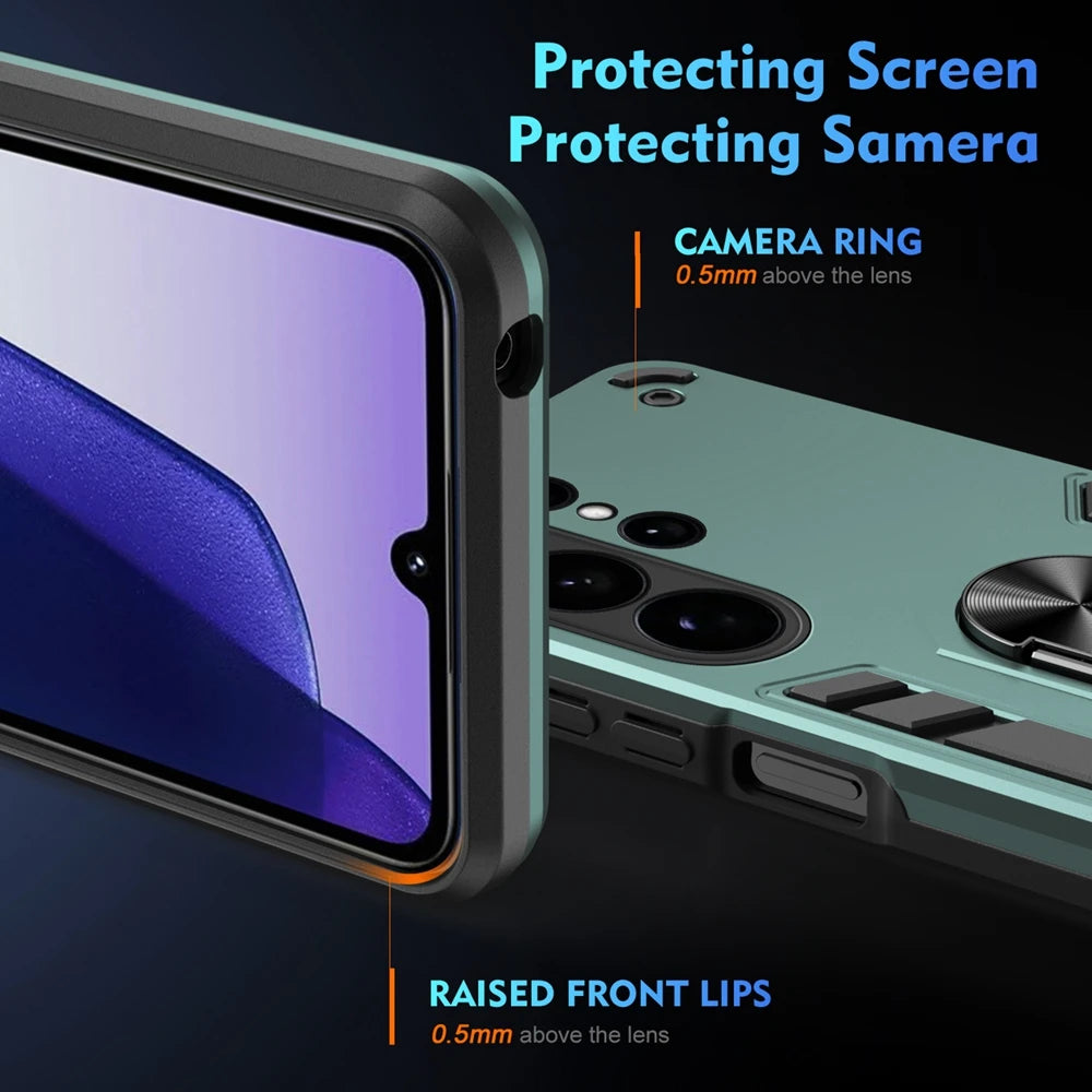 Armor Shockproof Lens Protect Phone Case For Samsung Galaxy S26 Ultra S 26 Plus S26 5G Finger Ring Holder Magnetic Cover
