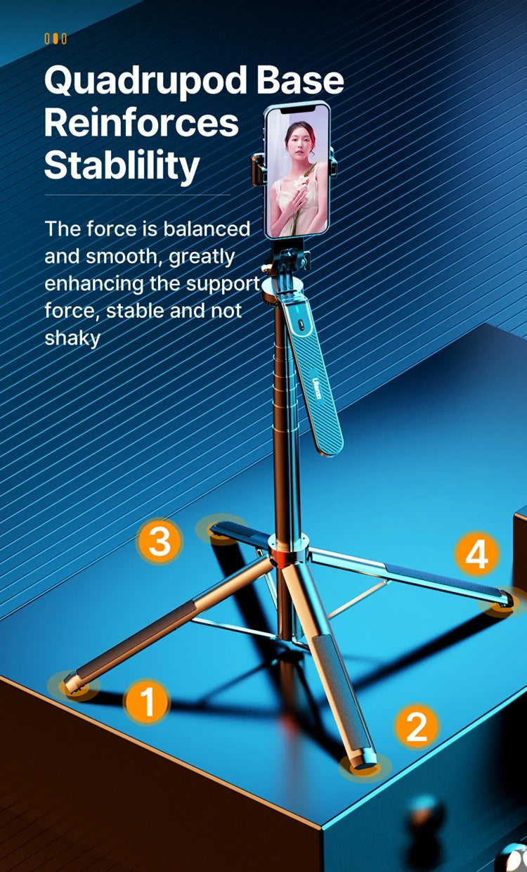 Ulanzi MA09 1.8m Selfie Stick Tripod for iPhone 17 15 Android Phone with Remote Control Panoramic Ball Head Holder U200 VL49 Kit