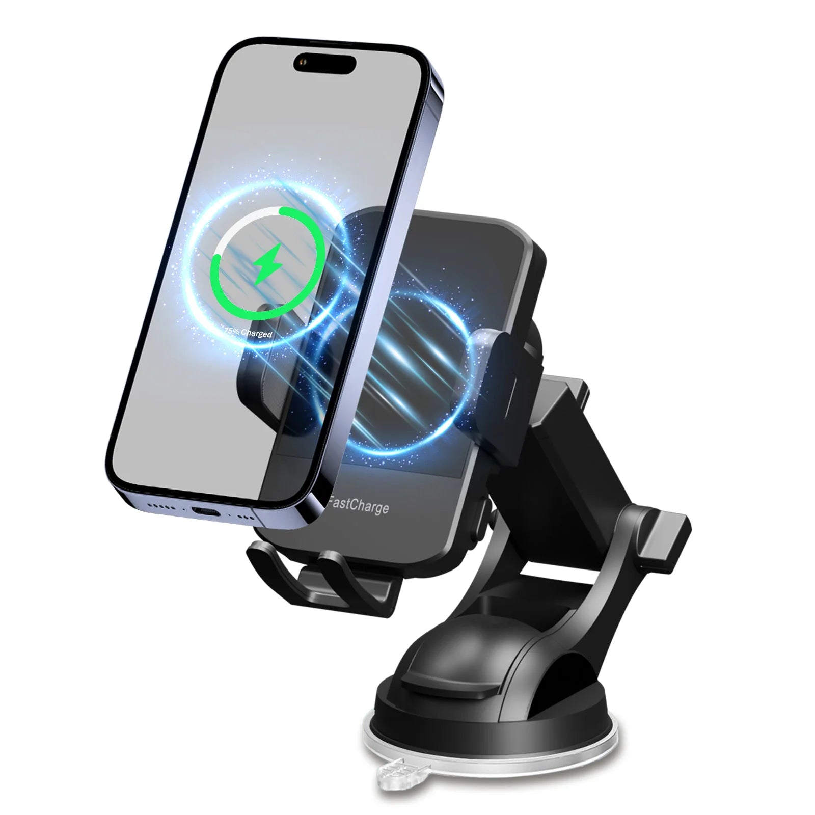 Wireless Car Charger Phone Holder 15W Fast Charge Station Mount Phone For IPhone 16 15 14 13 12 Pro Max 11 XR XS Samsung Galaxy