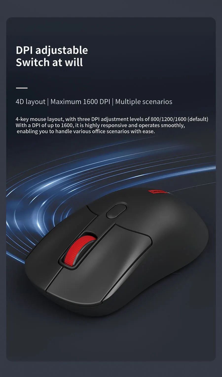 Lenovo Wireless Keyboard and Mouse Combo Full-Size 104 Key Quiet Office Set with Silent Click Compact USB Receiver for Pc Laptop