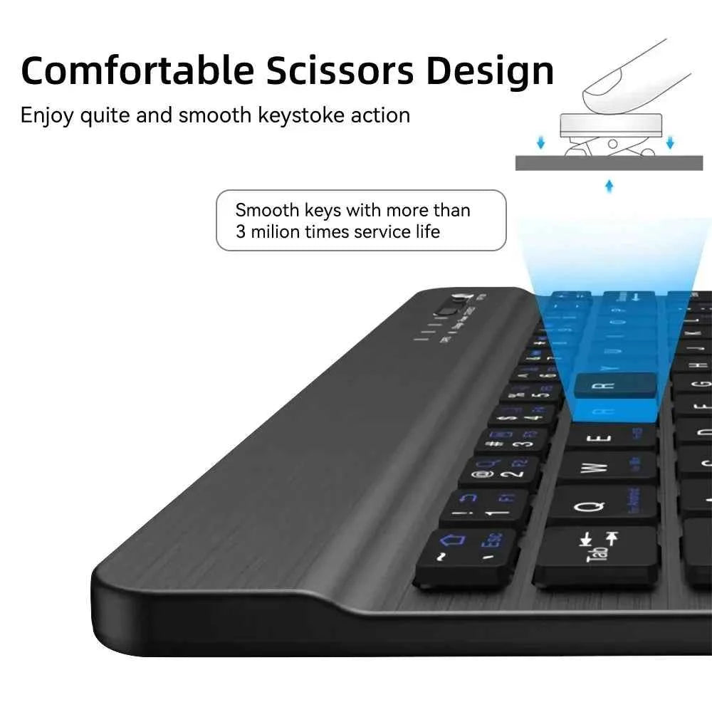 Tablet Wireless 10inch Keyboard For iOS Android Windows For iPad Huawei Samsung Teclado Bluetooth-compatible Keyboard and Mouse