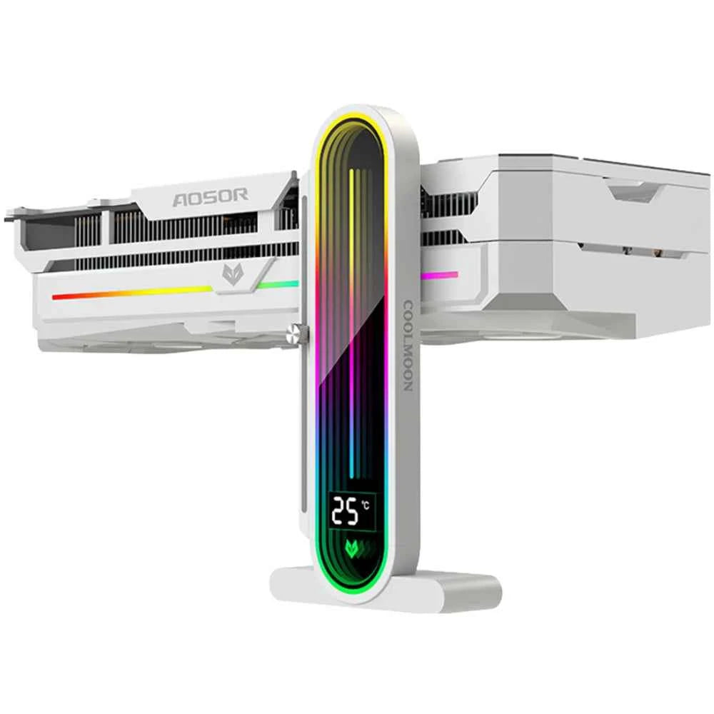 ARGB Graphics Card Bracket With Temperature Display GPU Anti-Sag Holder Bracket Video Card Bracket Adjustable Height 5V 3Pin