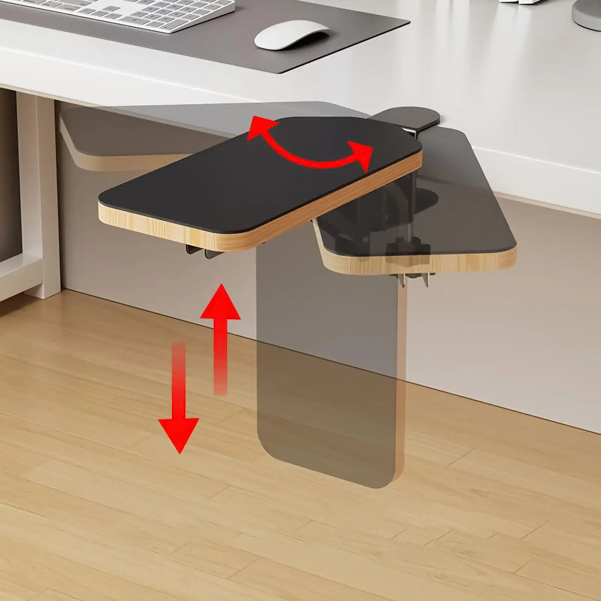 Arm Rest for Desk Computer Desk Arm Rest Pad 90 Degree Adjustable Folding Desk Arm Rest Wooden Wrist Support for Typing Work