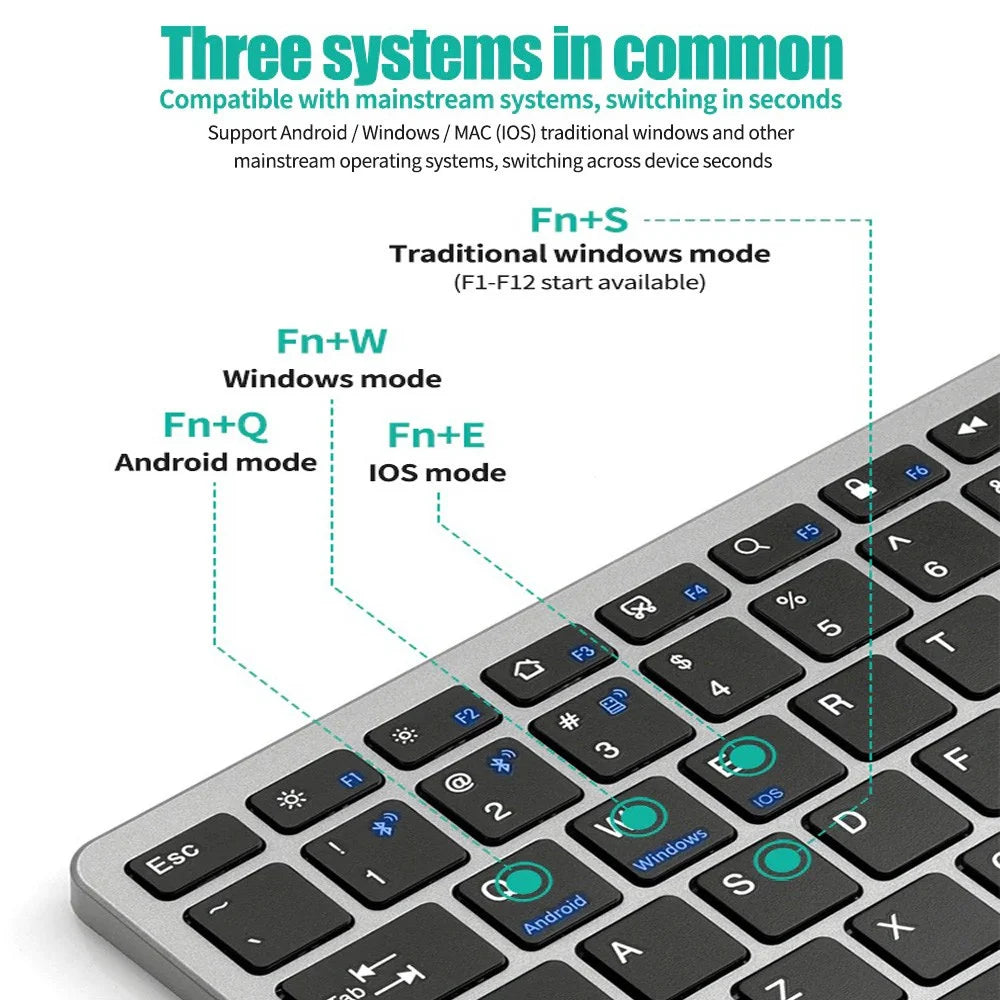 2.4G Wireless Keyboard Mouse Set Bluetooth 5.0 Keyboard Mouse Combo 2 modes Mini Keyboard Mouse For Laptop PC Accessories