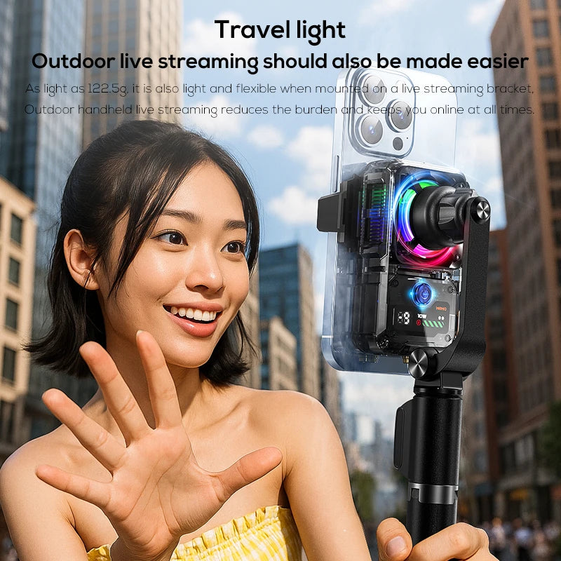 DL23 Semiconductor Phone Cooler Powerful Cooling 2000mAh Temperature Control Digital Display Dual Live Streaming Mount Holes