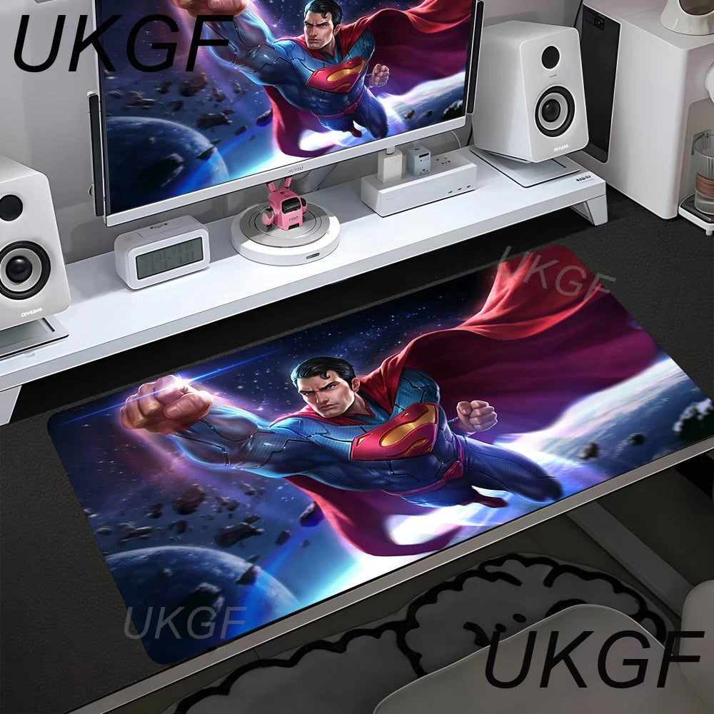 Anime S-Superman Mouse Pad Office PC Speed Gamer Keyboard Mousepad Laptop Gaming Accessories XXL Desk Mat 900x400 Carpet