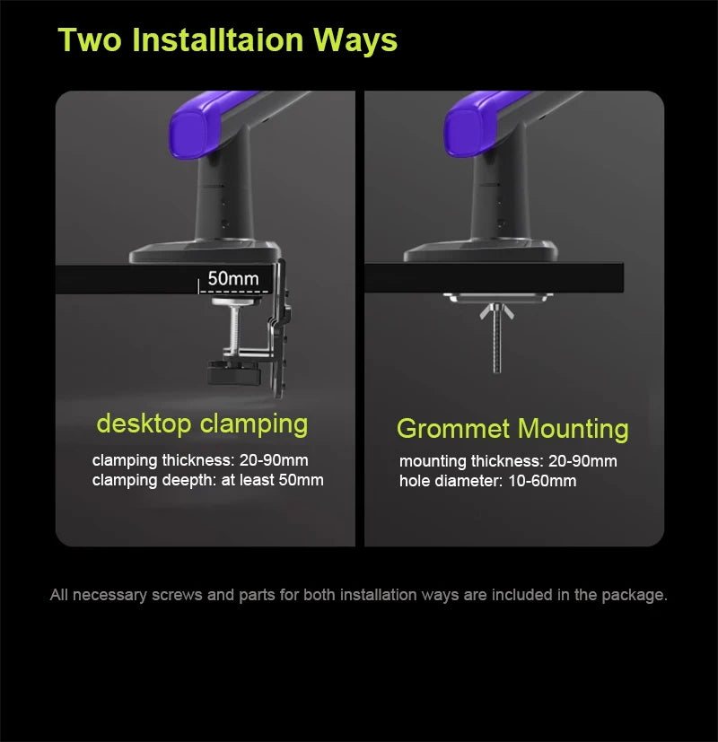 NB G70 F6 E6 Gaming Monitor Arm 32-60 Inch Curved Arc Screen Desktop Ultra Wide Monitor Holder Mount with RGB Light 2-20kgs