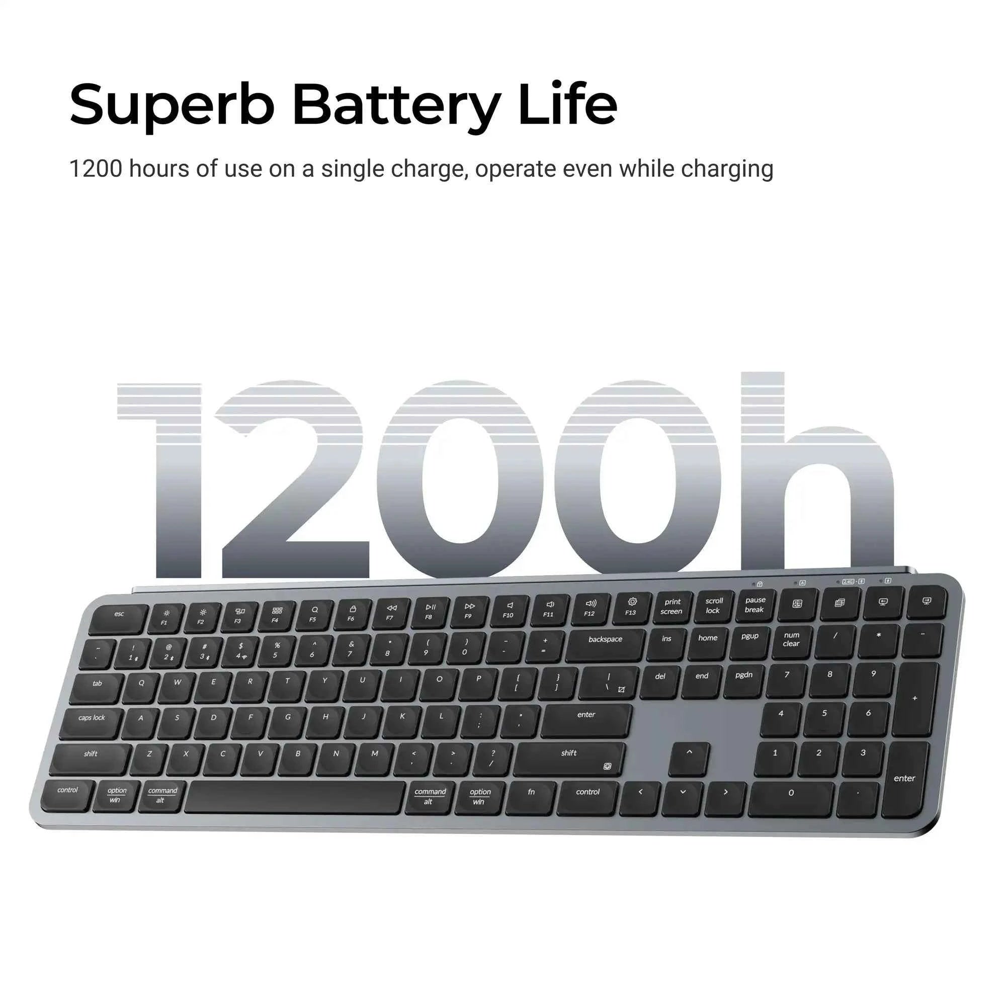 Keychron B6 Pro ZMK Ultra-Slim Wireless Keyboard Full Size Portable Lightweight 2.4GHz & Bluetooth Connections