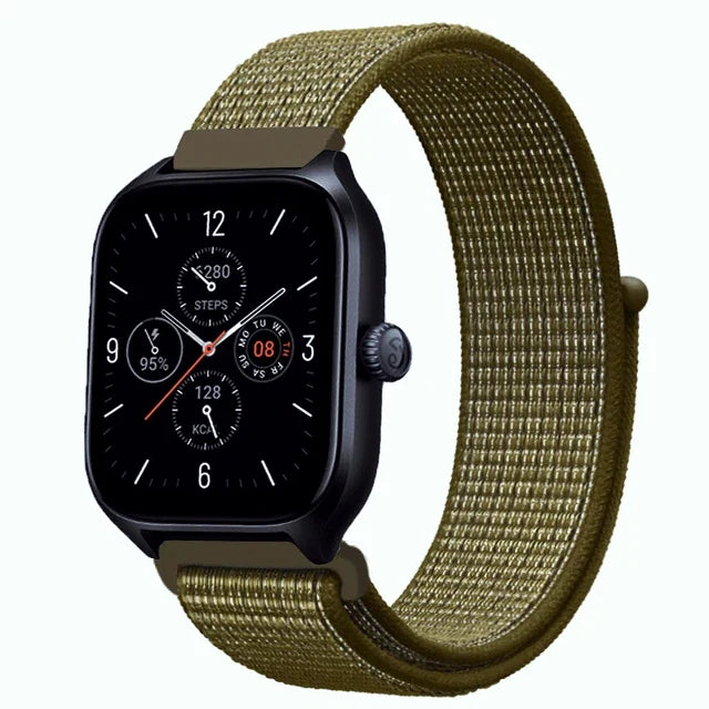20mm 22mm Nylon Loop Strap for Amazfit GTR 42 47mm/GTR2/2e/3/3 Pro/4/GTS/GTS2/mini/3/4 Bracelet for Amazfit Bip-U-S/Stratos 2 2S