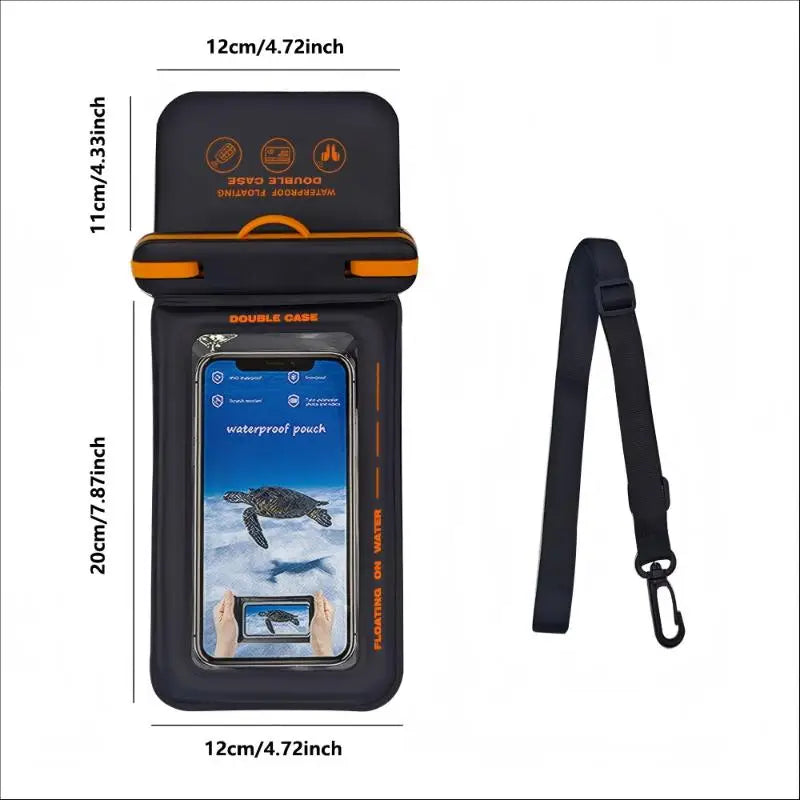【C】Double Space Waterproof Phone Pouch with Lanyard Floating Waterproof Case for iPhone 17 pro Max 16 15 14 S26 S25