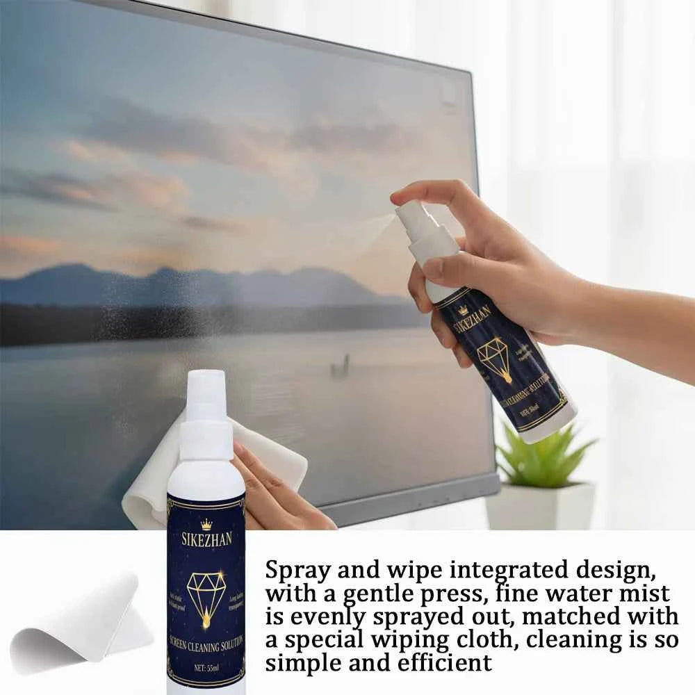 Universal Screen Cleaner Spray Kit with Polishing Cloth for Computer Laptop Monitor TV Phone LCD LED Dust Fingerprint Remover