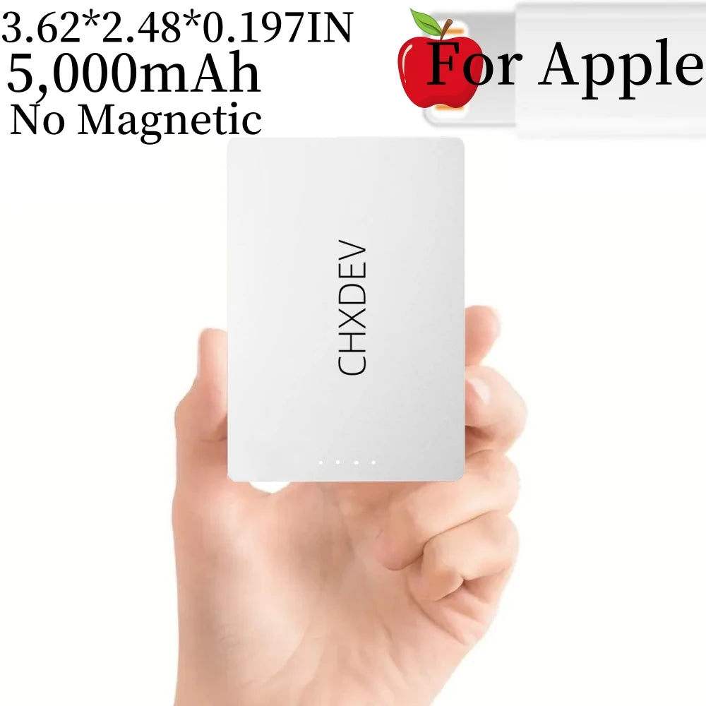CHXDEV Ultra-Thin Magnetic Power Bank Ultra-Slim 8000mAh Charger , Mini Power Banks For Card Holder Wallet, For IPhone XIAOMI