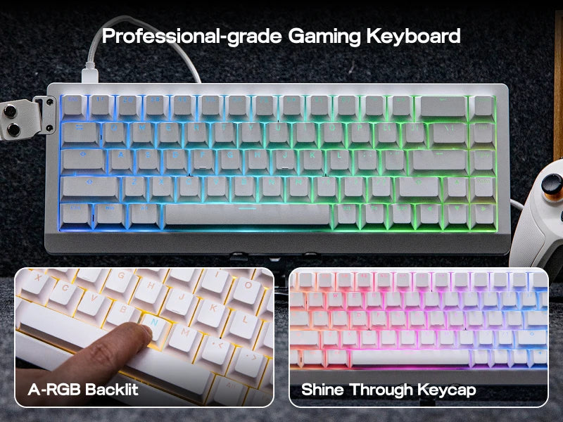 EPOMAKER HE68 Lite 65% Layout Tray-Mounted Wired Hall Effect NKRO Magnetic Keyboard DKS SOCD 8kHZ Polling Adjustable Actuation