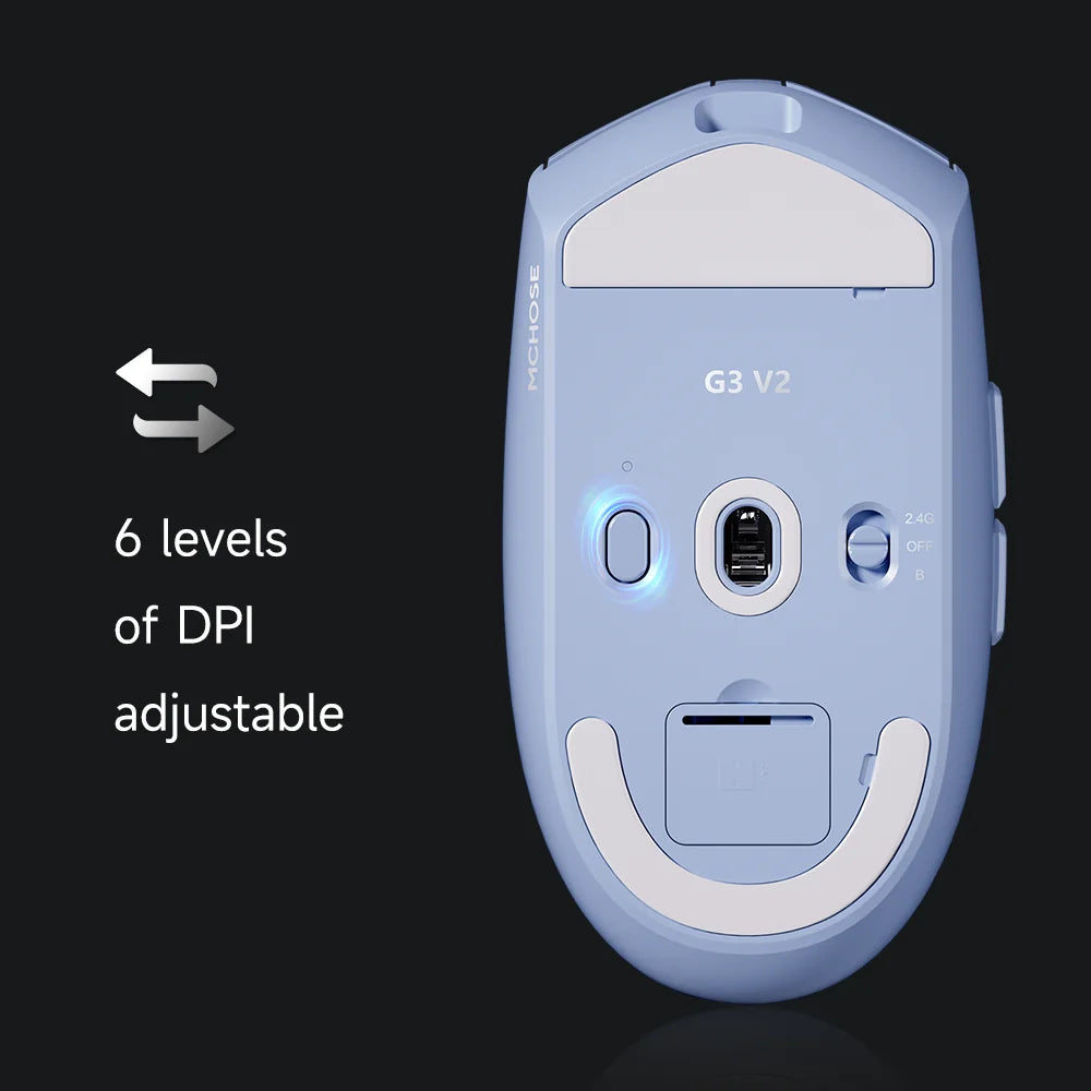 MCHOSE G3 V2 Pro Professional Game Three Mode Mouse PAW3395 26000DPI Polling Rate 59g Ultra Light Office Mouse 800mAh