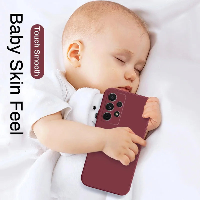 Case For Samsung Galaxy S26 S24 S23 S22 S25 Ultra S24 FE A57 A56 A55 A16 A17 5G S25 Edge Shockproof Liquid Silicone Phone Cover