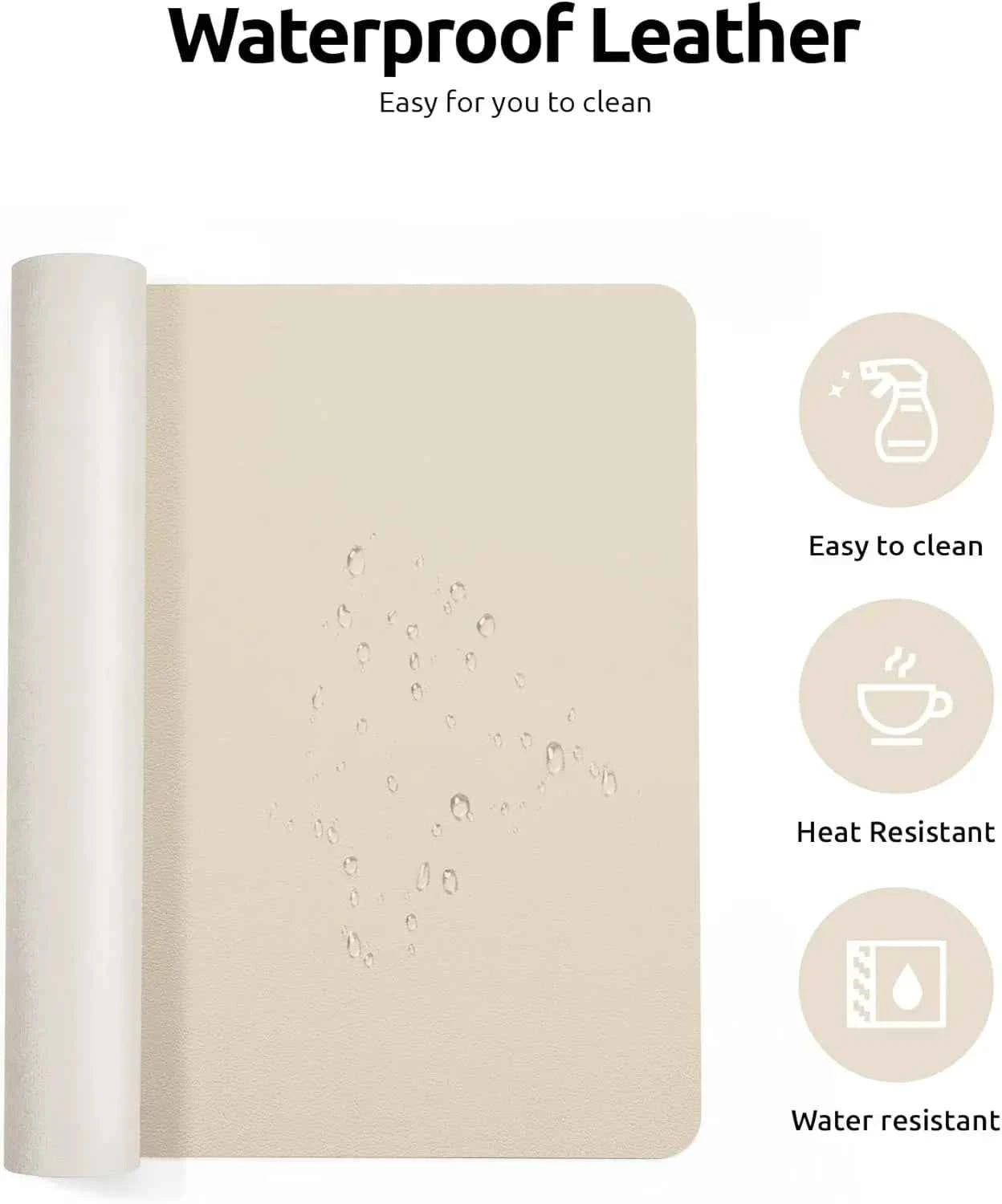 Large Mouse Pad,Office Desk Mat, Leather Desk Pad Protector, Non-Slip PU Leather Desk Blotter, Laptop Desk Pad