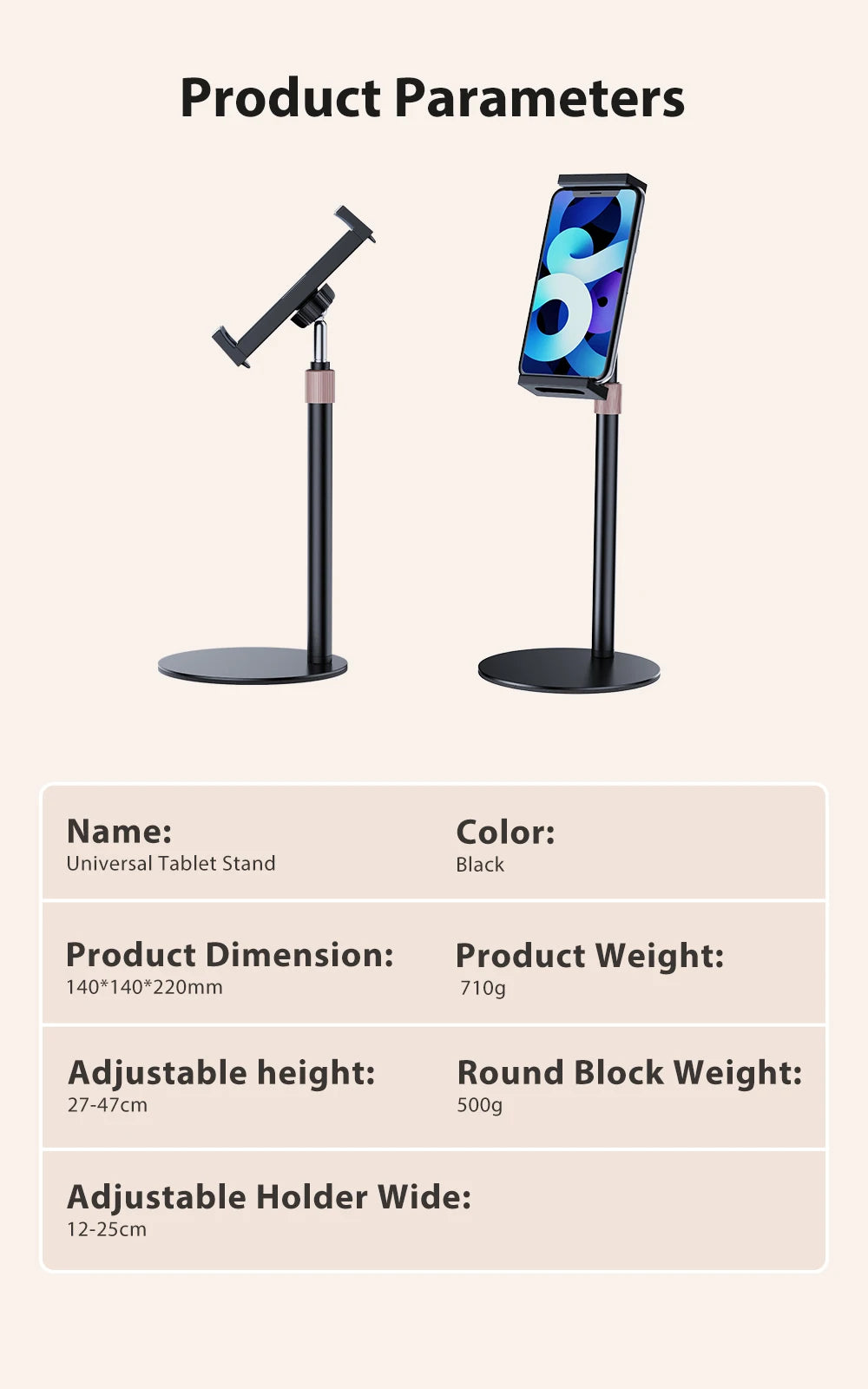 UPERFECT Portable Monitor VESA Stand for 15.6'' 17.3''  Adjustable 360° Swivel Bracket Tablet Holder Compatible with 4.7’’-17.3