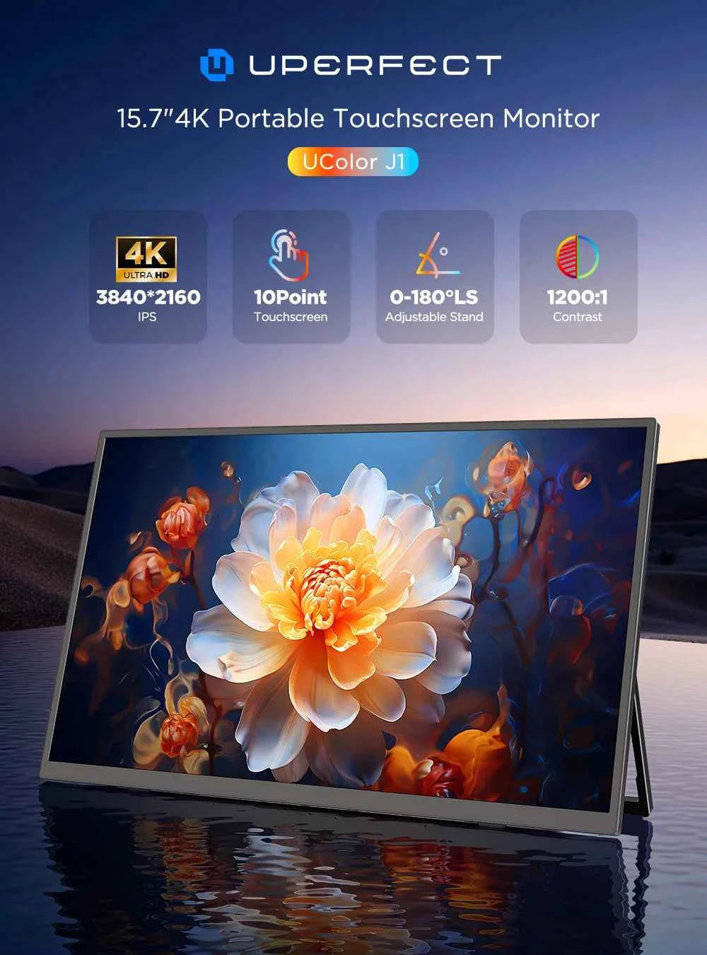 UPERFECT 4K Portable Touchscreen Monitor 15.7