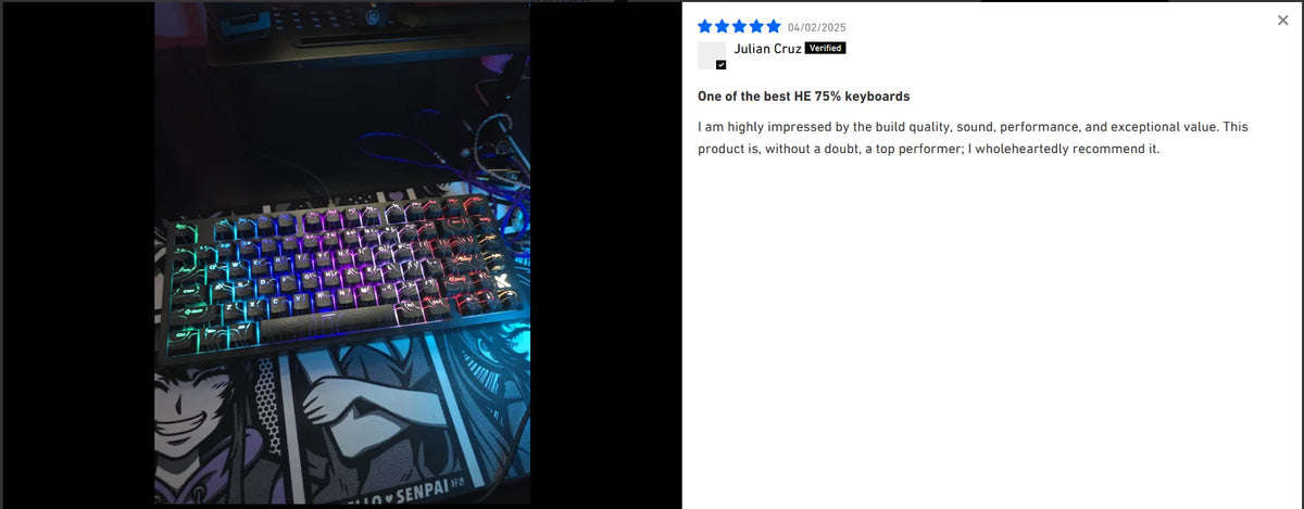 MCHOSE JET75  Magnetic Switch Gaming Keyboard Hall Effect Hot-Swappable Customized RGB Snap Tap 0.1ms Latency 8kHz Polling Rate