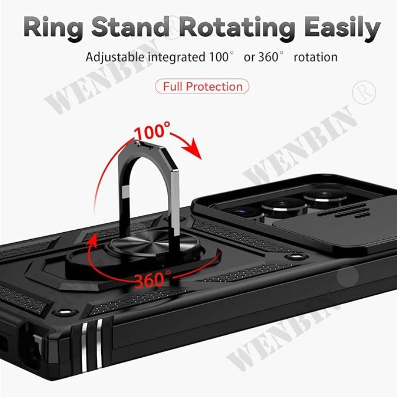 Case For Samsung S26 S25 S24 S23 Ultra Plus S25 FE A56 A36 Heavy Duty with Camera 360 Degree Rotate Kickstand Shockproof Cover