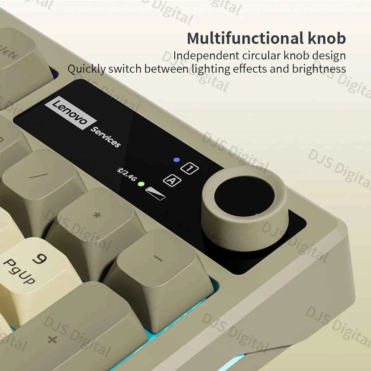 Lenovo K280 Tri-Mode Wireless Multi-Device Switching Keyboard Ergonomic Design Rgb Light Gaming Keyboard for Pc Laptop Desktop