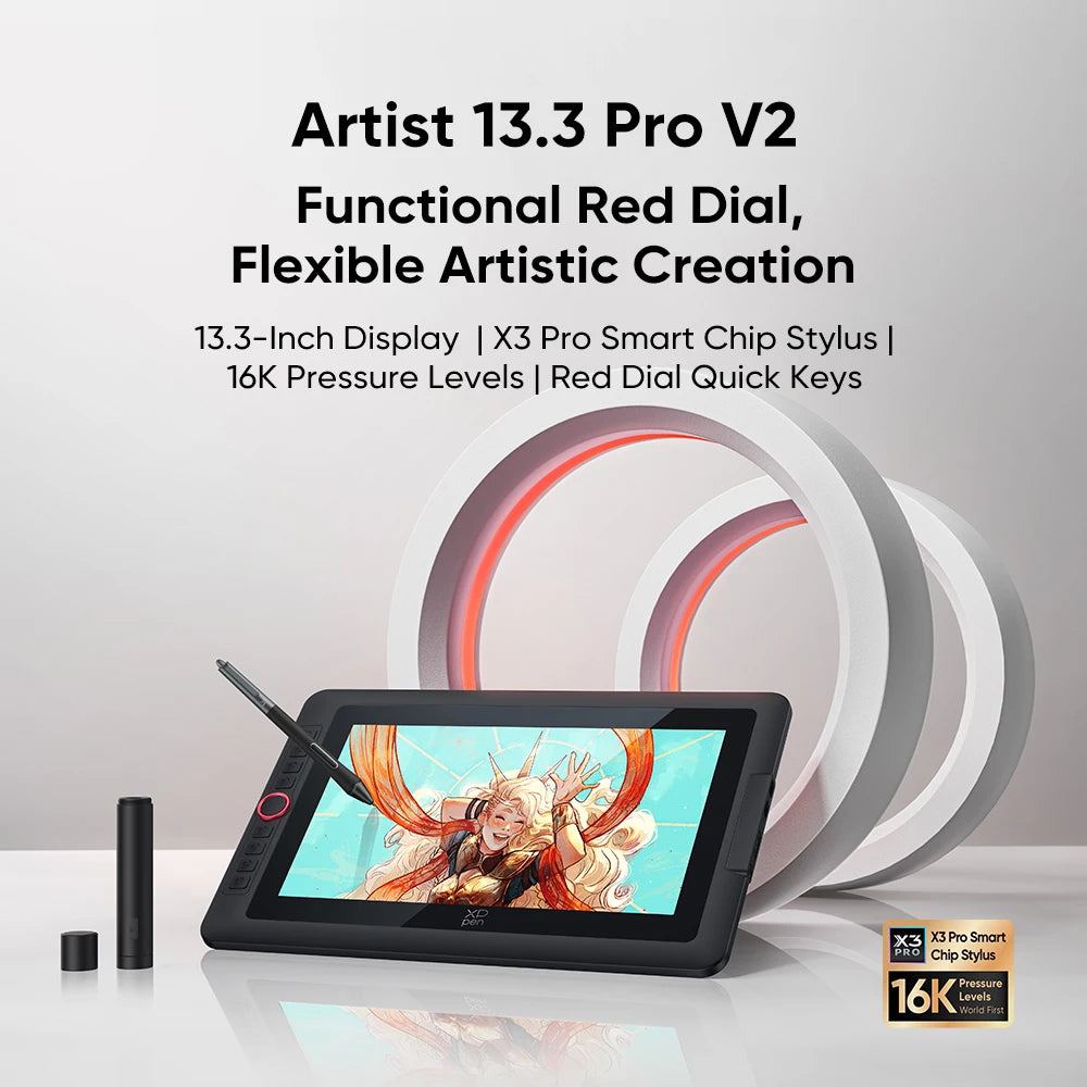 XPPen Artist 13.3 Pro V2 Graphics Tablet Drawing Monitor 13.3