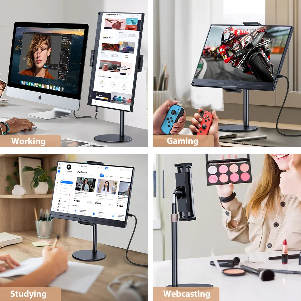 UPERFECT Portable Monitor Holder For 4.7-17.3 Inch Screen Vesa Phone Adjustable Laptop Gaming Bracket Expandable Desktop Stand
