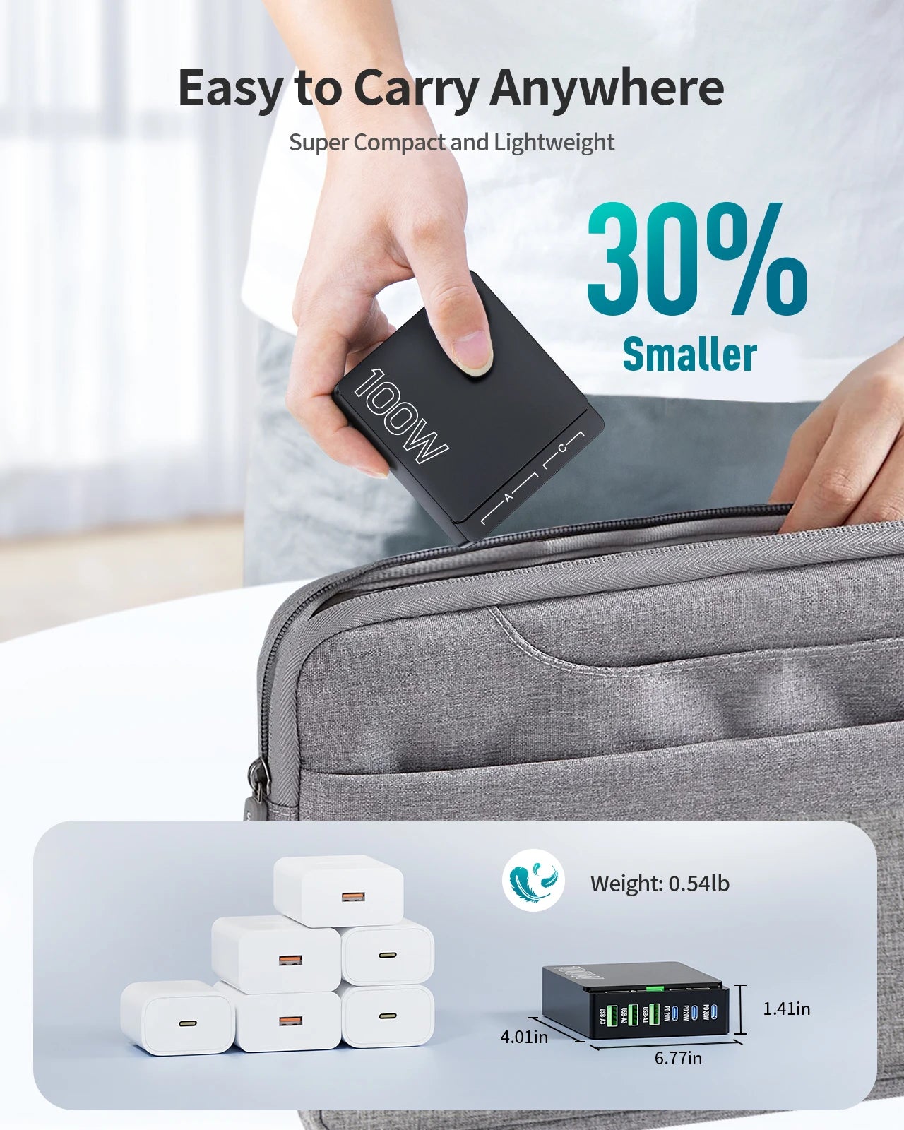 Iseyyox 6-in-1 USB Charging Station (Model: LS-LS100-B-US)